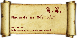 Madarász Máté névjegykártya