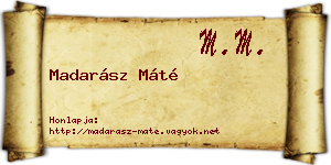Madarász Máté névjegykártya